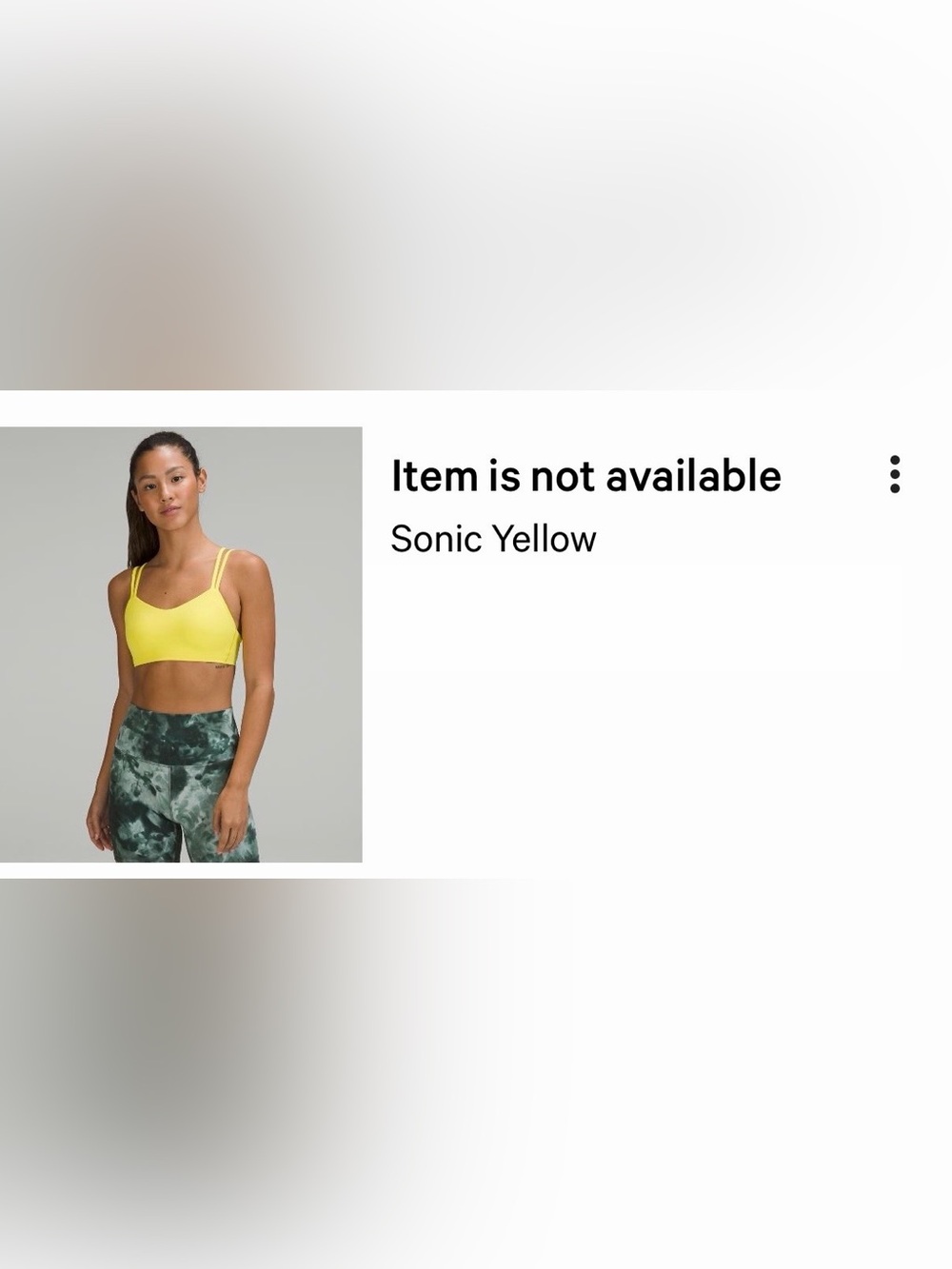 Lululemon LIKE A CLOUD bra; Sonic Yellow - size 6